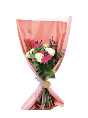 Beyaz&Pembe Gül Buketi